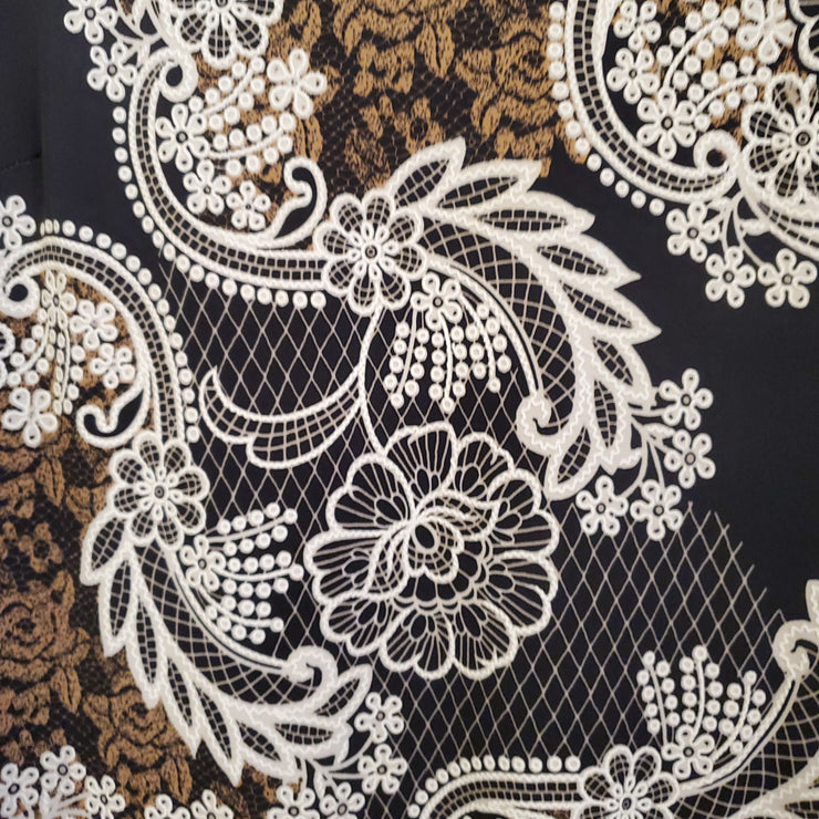 BLACK/BROWN FLORAL SHORT DRESS