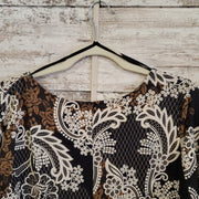 BLACK/BROWN FLORAL SHORT DRESS