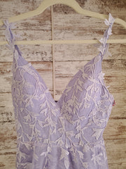 LAVENDER/FLORAL A LINE GOWN