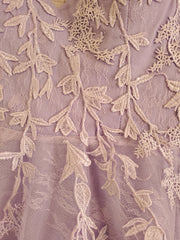 LAVENDER/FLORAL A LINE GOWN