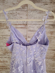 LAVENDER/FLORAL A LINE GOWN