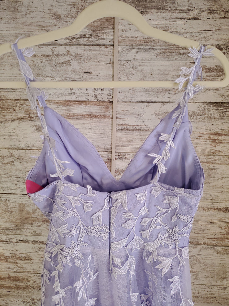 LAVENDER/FLORAL A LINE GOWN