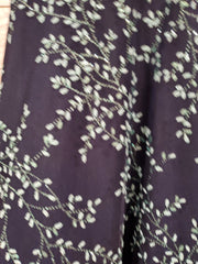 NAVY/GREEN FLOWERS A LINE GOWN