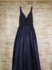 NAVY A LINE GOWN