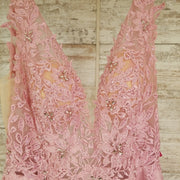 PINK FLORAL A LINE GOWN