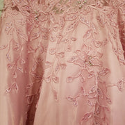 PINK FLORAL A LINE GOWN