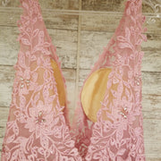 PINK FLORAL A LINE GOWN