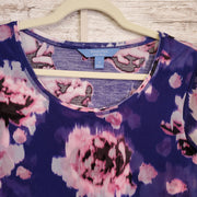 BLUE COLORFUL SHORT SLEEVE TOP