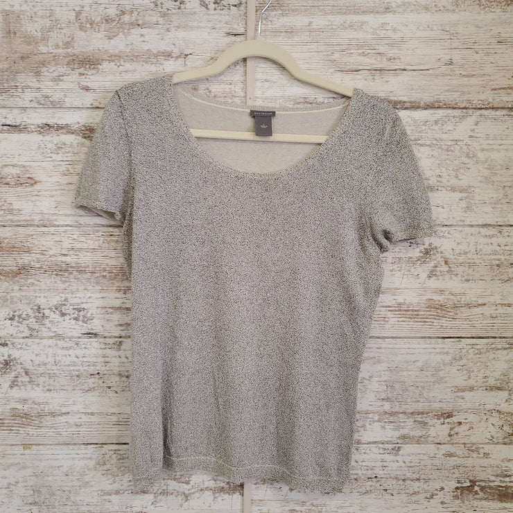 SILVER SPARKLY SHORT SLEEVE
