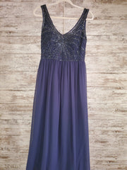 NAVY LONG EVENING GOWN