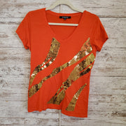 ORANGE/GOLD SHORT SLEEVE TOP