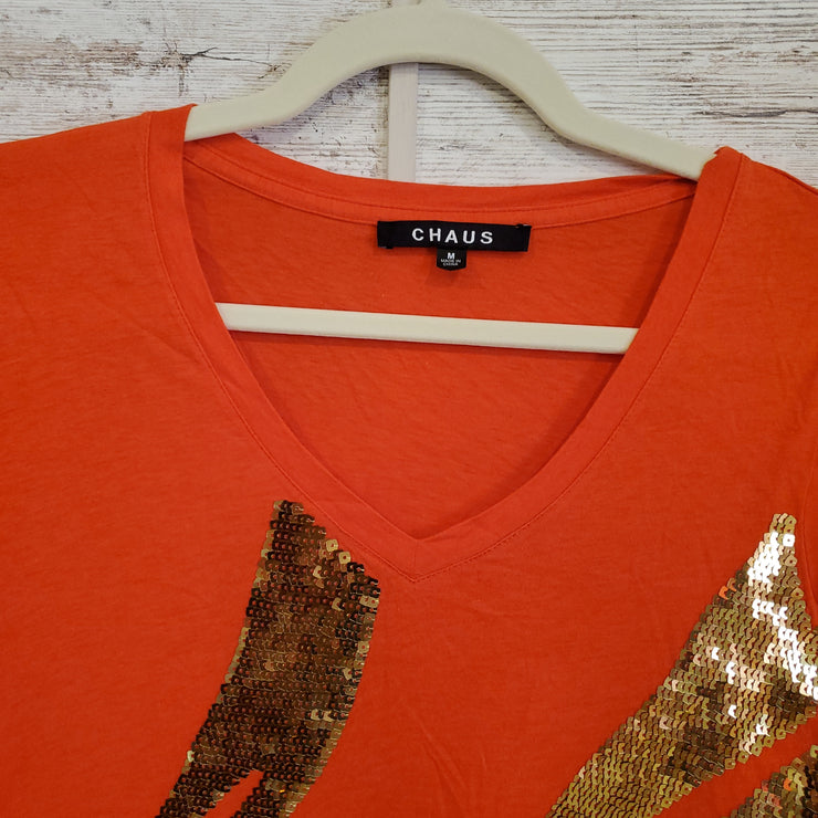 ORANGE/GOLD SHORT SLEEVE TOP
