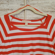 RED/WHITE STRIPED DRESS