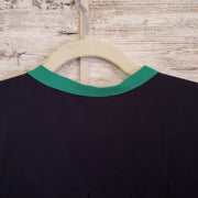 NAVY/GREEN LONG SLEEVE TOP