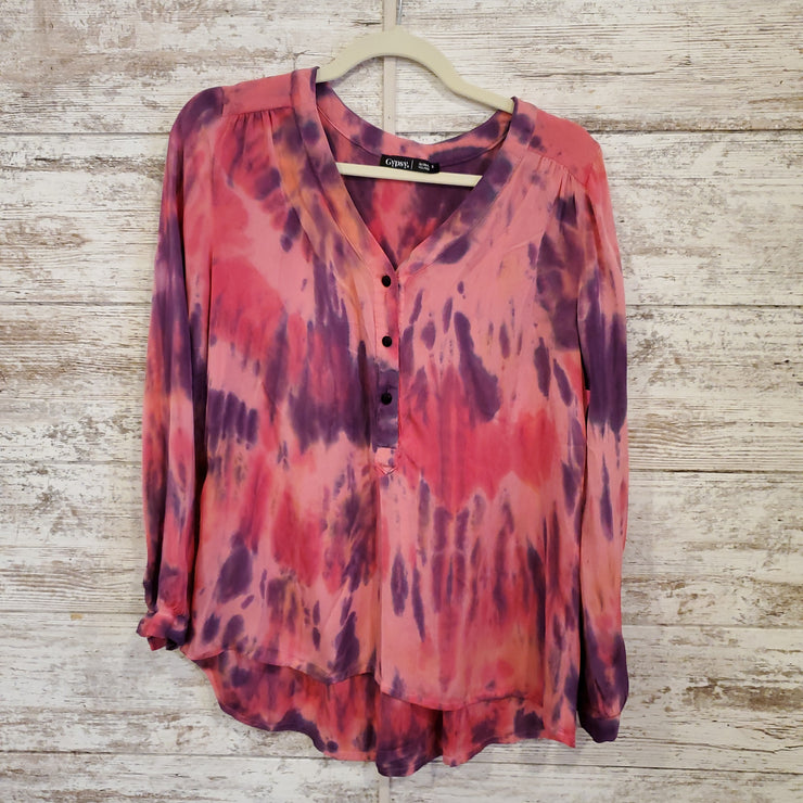 PINK TIE DYE LONG SLEEVE TOP