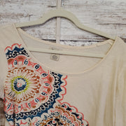 IVORY/COLORFUL LONG SLEEVE TOP