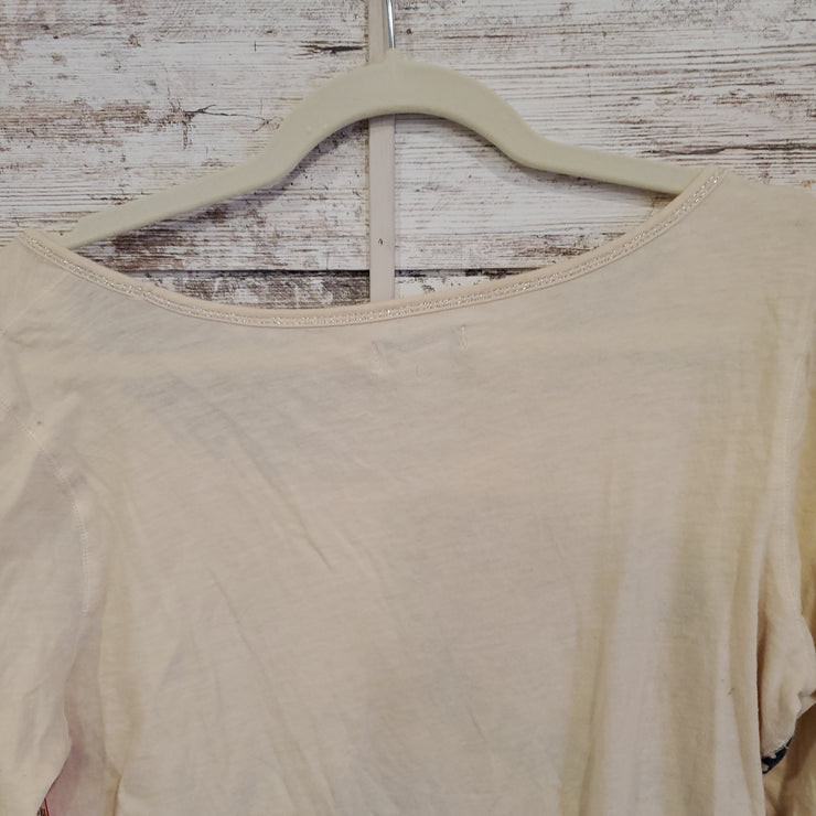 IVORY/COLORFUL LONG SLEEVE TOP