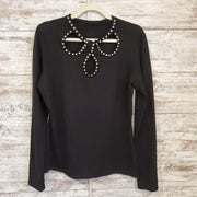 BLACK LONG SLEEVE/STUD SWEATER