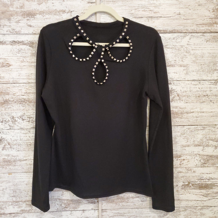 BLACK LONG SLEEVE/STUD SWEATER
