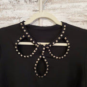 BLACK LONG SLEEVE/STUD SWEATER