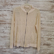 IVORY ZIP UP LACE JACKET