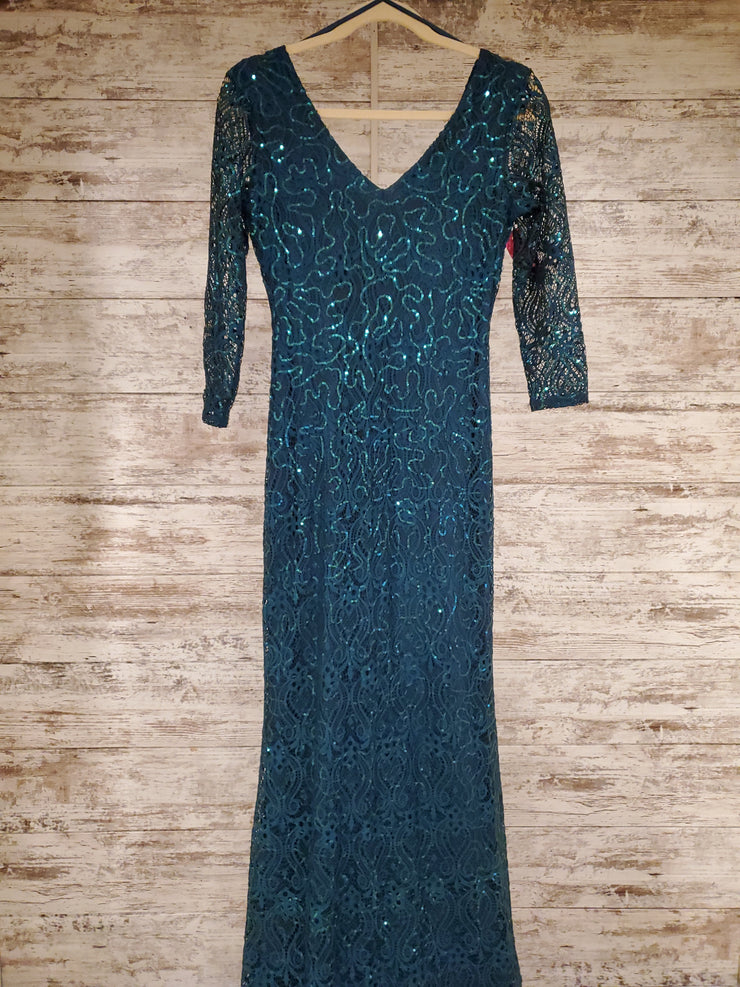 TEAL LONG EVENING GOWN