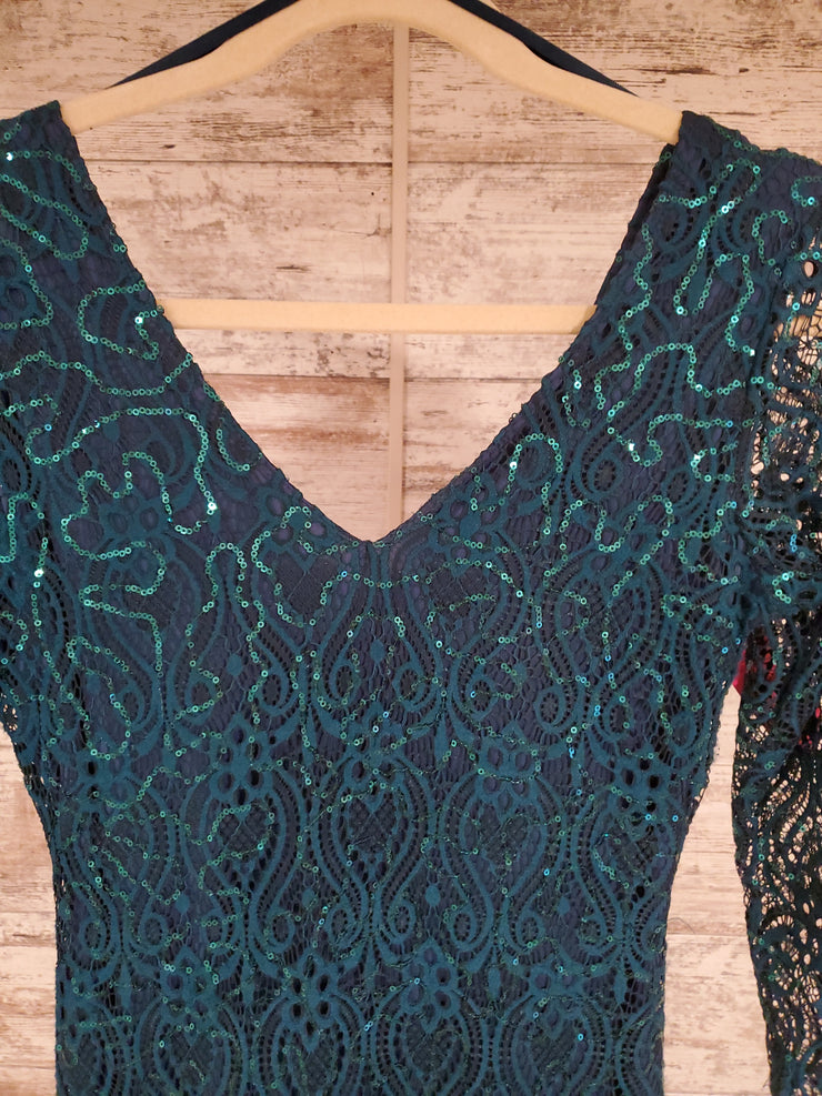 TEAL LONG EVENING GOWN