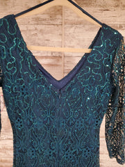 TEAL LONG EVENING GOWN