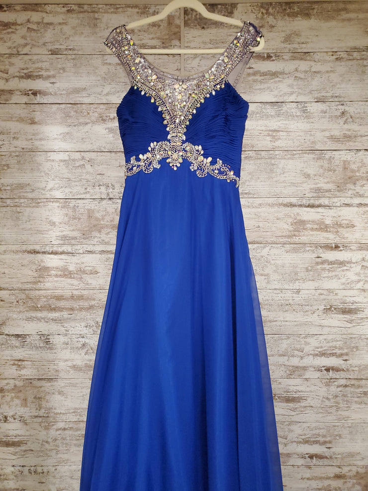 ROYAL BLUE LONG EVENING GOWN