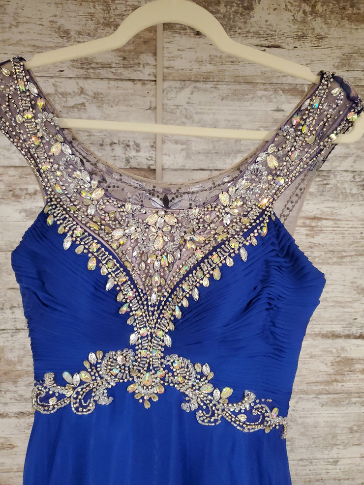 ROYAL BLUE LONG EVENING GOWN