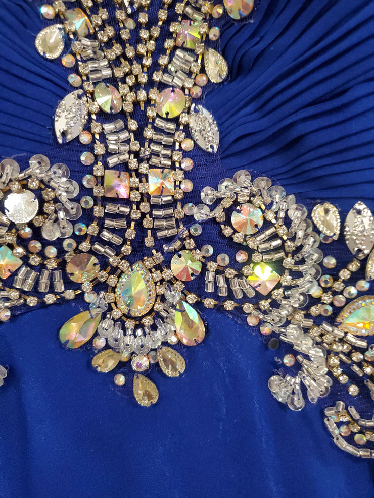 ROYAL BLUE LONG EVENING GOWN