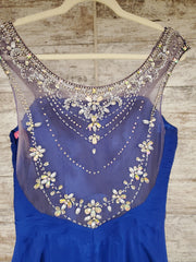ROYAL BLUE LONG EVENING GOWN