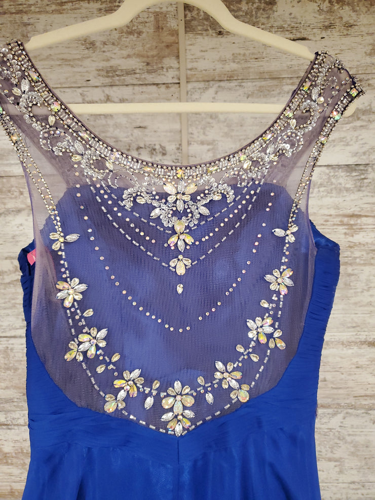ROYAL BLUE LONG EVENING GOWN