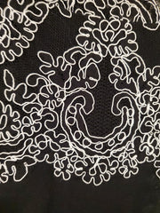 BLACK/WHITE LONG EVENING GOWN