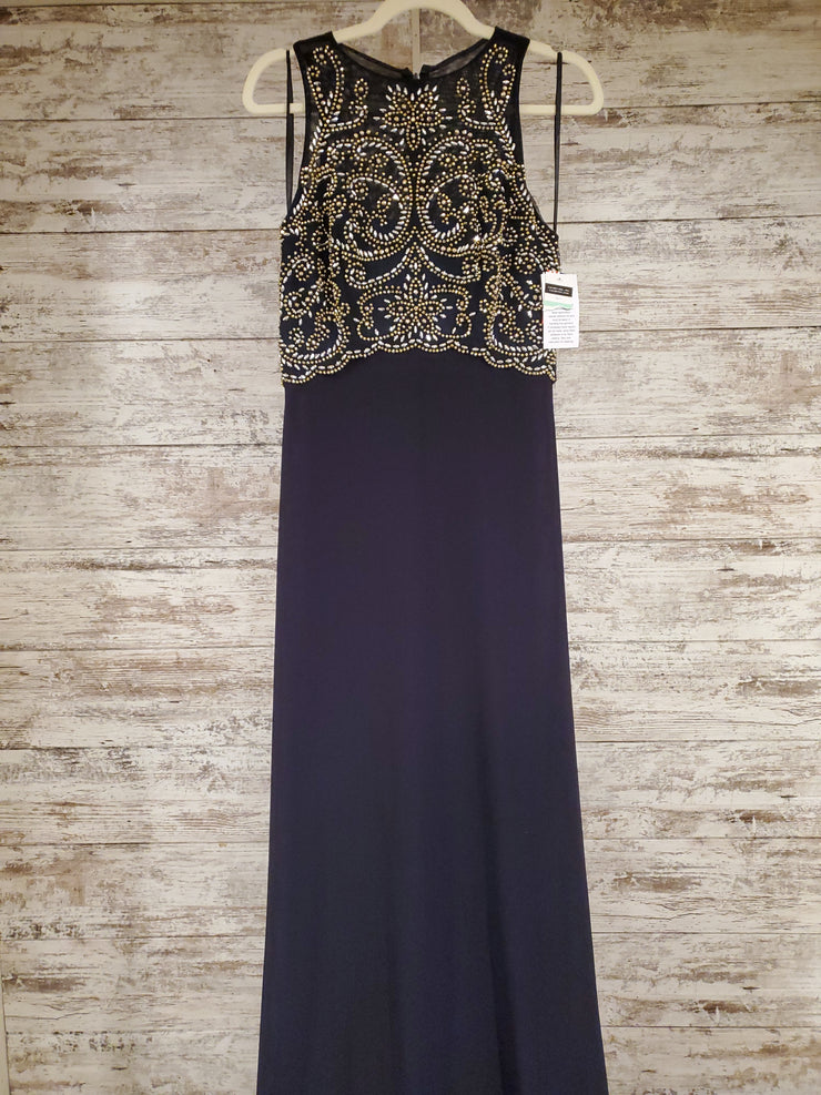 NAVY/GOLD LONG DRESS (NEW)