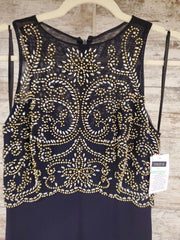 NAVY/GOLD LONG DRESS (NEW)