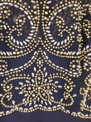 NAVY/GOLD LONG DRESS (NEW)