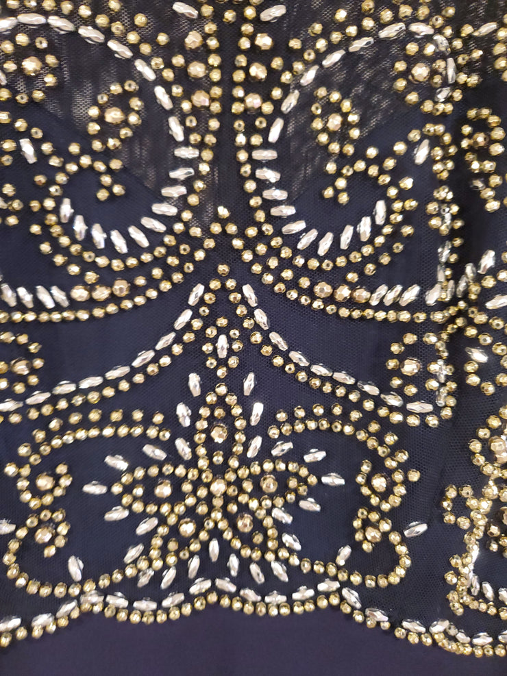 NAVY/GOLD LONG DRESS (NEW)