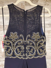 NAVY/GOLD LONG DRESS (NEW)