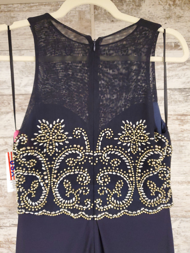 NAVY/GOLD LONG DRESS (NEW)