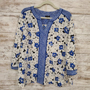 BLUE/WHITE LONG SLEEVE TOP