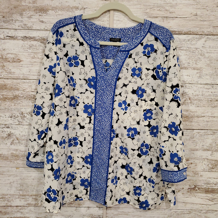 BLUE/WHITE LONG SLEEVE TOP