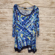 BLUE PATTERENED TUNIC