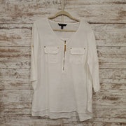 WHITE 100% LINEN TOP