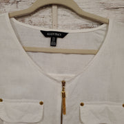 WHITE 100% LINEN TOP