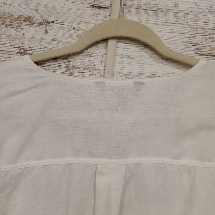 WHITE 100% LINEN TOP