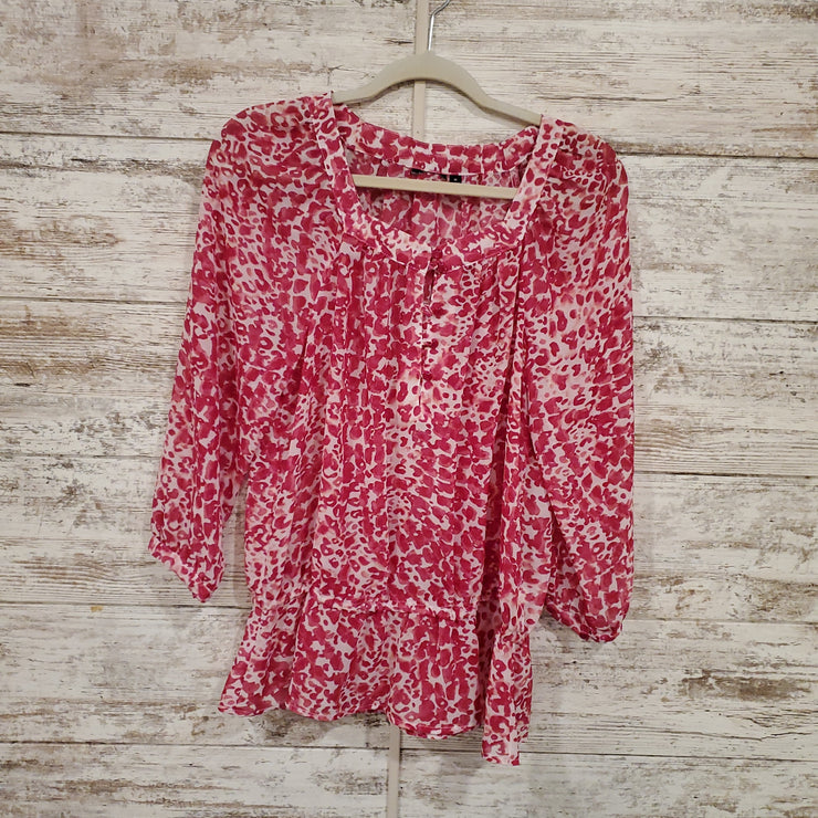 PINK/WHITE SHEER TOP