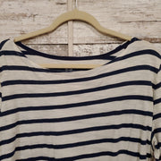 BLUE/WHITE STRIPED TOP