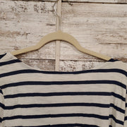BLUE/WHITE STRIPED TOP