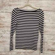 BLUE/WHITE STRIPED TOP